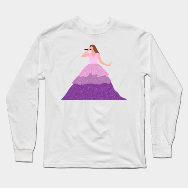 speak now eras tour purple gown Long Sleeve T-Shirt by FunartsbyM